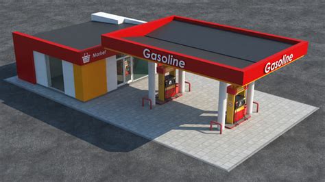 Gas Station 3d Models For Download Turbosquid