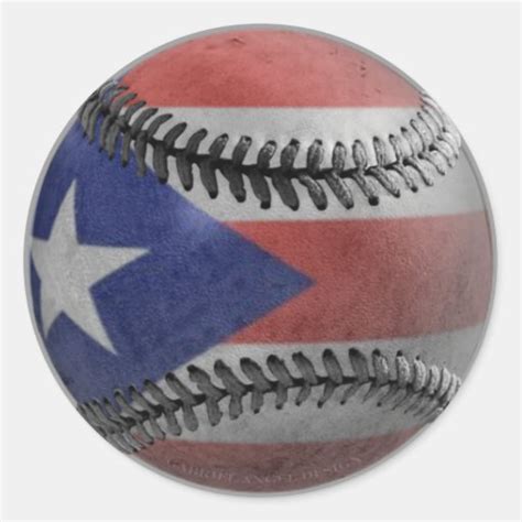 Puerto Rican Baseball Classic Round Sticker Zazzle