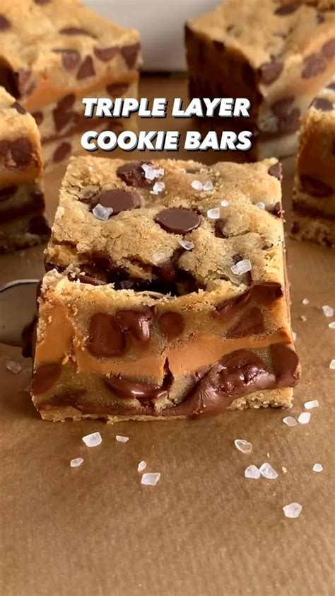 Triple Layer Cookie Bars Easy Baking Recipes Desserts Easy Baking
