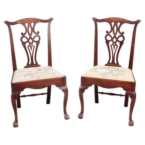 Pair Of 18th Century Mahogany Chippendale Style Chairs For Sale At 1stdibs