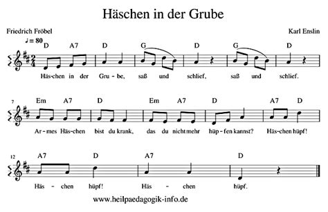 Franz schubert video noten text: Häschen in der Grube - Text Noten Download