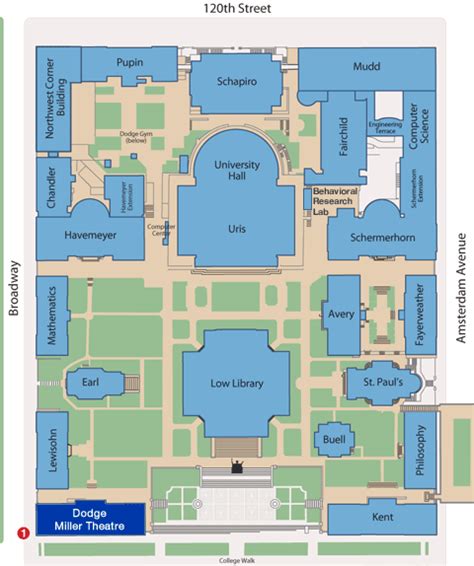 Columbia University Campus Map Campus Map School Campus College