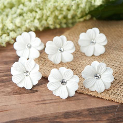 White Daisy Flower Hair Pins Hair Accessories Basic Craft Supplies