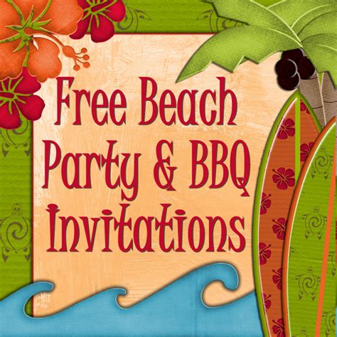 7 blank party invitations free editable psd ai vector. Free Printable Beach Party, Luau and BBQ Invitations Templates