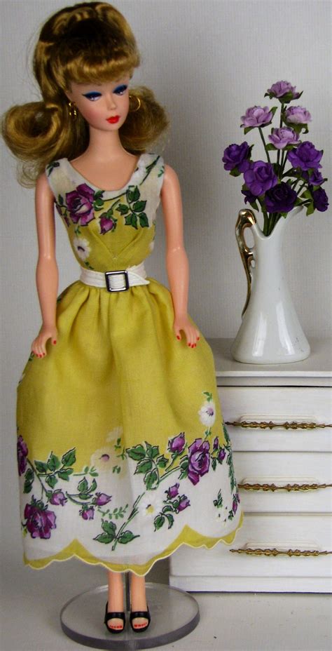 Ooak Barbie Doll Dress Made From Vintage Hankie By Sylvia Bittner