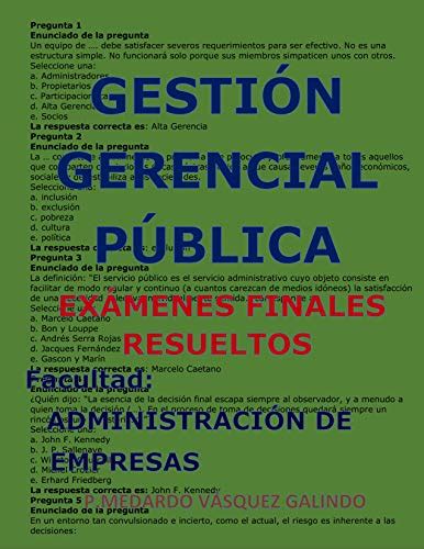 GestiÓn Gerencial PÚblica ExÁmenes Finales Resueltos Facultad