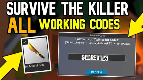 Roblox Codes 2022 Survive The Killer Latest News Update