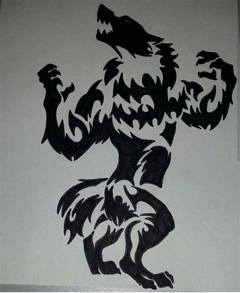 Tribal Werewolf By Lydia Hallett Werewolf Tattoo Tribal Wolf Tattoo