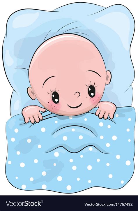 Cute Cartoon Sleeping Baby Royalty Free Vector Image