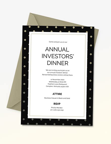 Formal Business Dinner Invitation Template Download In Word