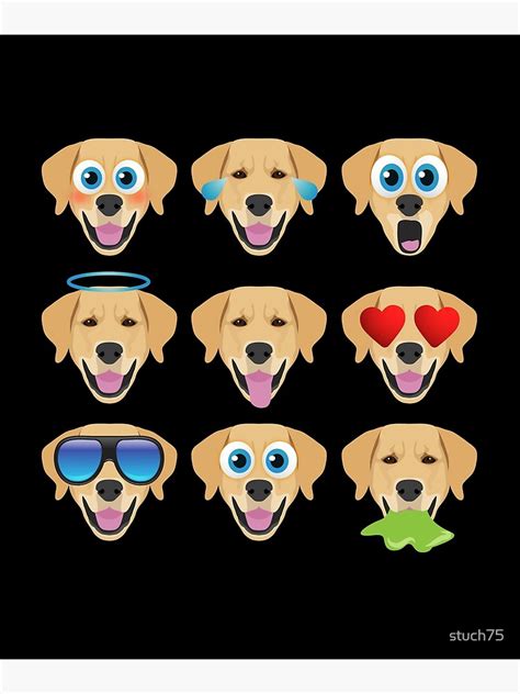 Golden Retriever Emojis Photographic Print For Sale By Stuch75