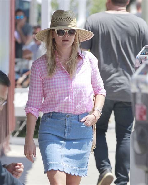REESE WITHERSPOON In Denim Skirt Out In Brentwood 07 19 2018 HawtCelebs