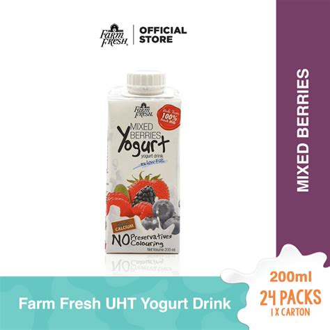 Farm Fresh Uht Yogurt Drink Mixberry 200ml X 24 Packs Shopee Malaysia