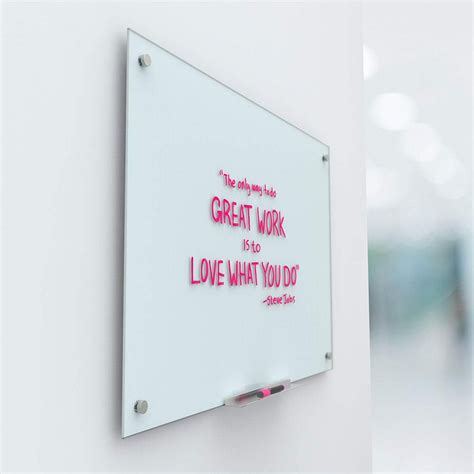U Brands 35 In X 23 In White Frosted Surface Frameless Glass Dry Erase Board 120u00 01 The