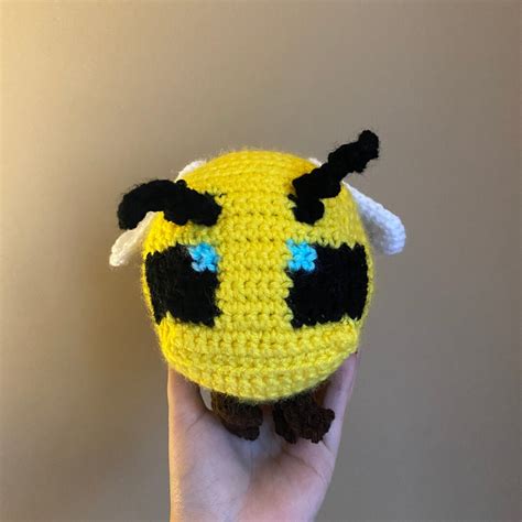 Minecraft Bee Plushie Crocheted Minecraft Bee 2 Sizes Etsy