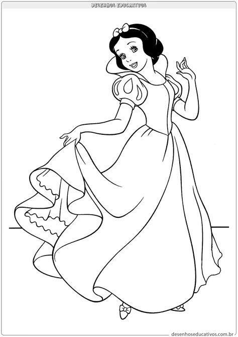 Branca De Neve Para Colorir Desenhos Educativos