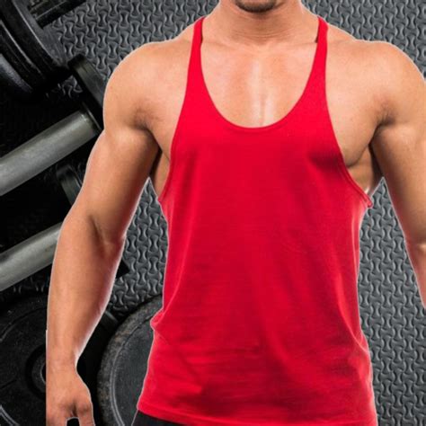 Mens Gym Vest Racerback Bodybuilding Muscle Stringer Tank Top Bodybuilding Vest Ebay
