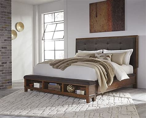 Upholstered Platform Bed King With Footboard Bed Bench Cal King Low