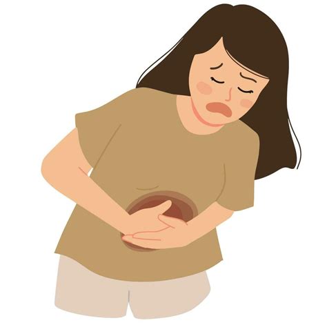 Woman Having Stomach Ache And Period Cramps Illustration Vector Art At Vecteezy