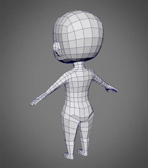 Female Sd Character Base Low Poly Model 3d Model 7 Ma Fbx Obj