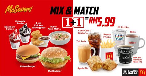 Below is a photo of the mcdonalds menu of breakfast, lunch, dinner and beverages. McDonald's Promotion McSavers Mix & Match Deal April 2019 ...