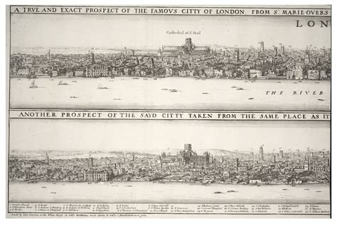 Before And After The Great Fire Of 1666 By Wenceslaus Hollar London