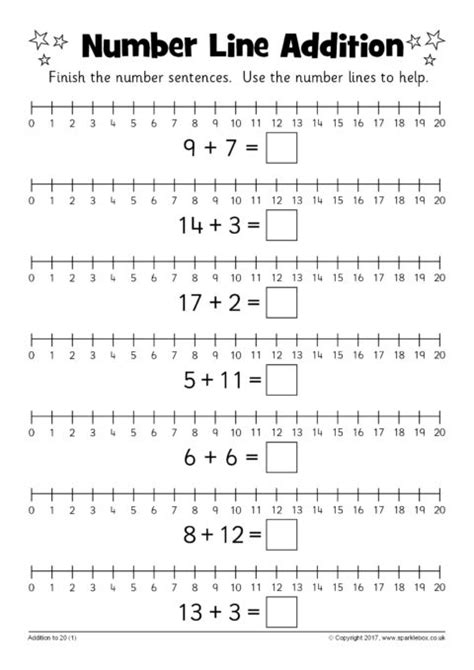 Number Line Addition Worksheets Sb12217 Sparklebox