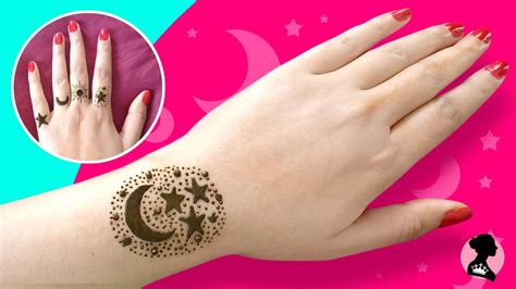 Moon And Star Tattoo With Henna Stylish And Amazing Heart Mehndi