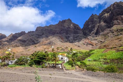 Mountains Landscape In Santo Antao Island Cape Verde Stock Image