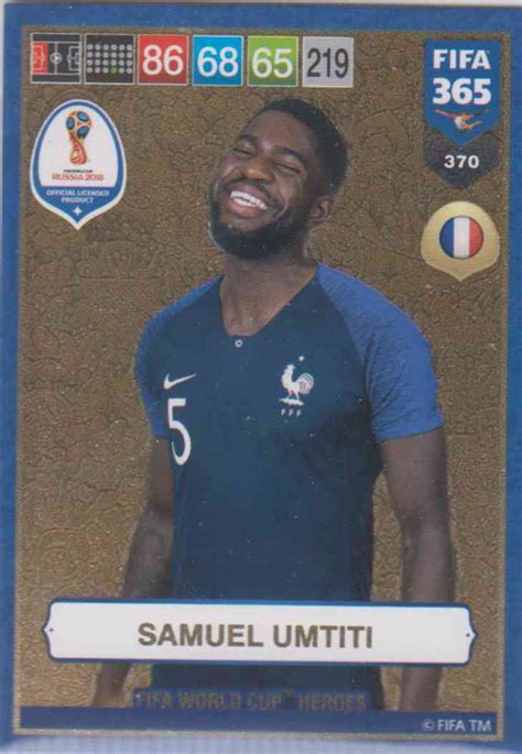Samuel umtiti is a world cup winner and fc barcelona put a release clause of over half a billion barcelona defender samuel umtiti celebrated france's world cup victory at the stade de france. Adrenalyn XL FIFA 365 2019 - 370 Samuel Umtiti (France) FIFA World Cup Heroes