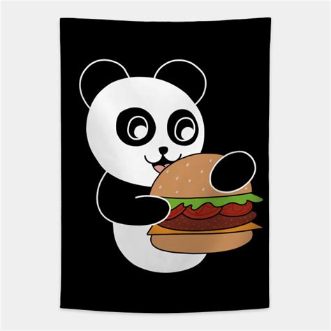 The Pandas Burger Panda Tapestry Teepublic