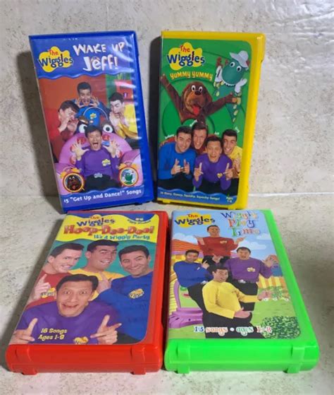 VINTAGE THE WIGGLES VHS Lot Of Wake Up Jeff Yummy Yummy Wiggly Playtime PicClick