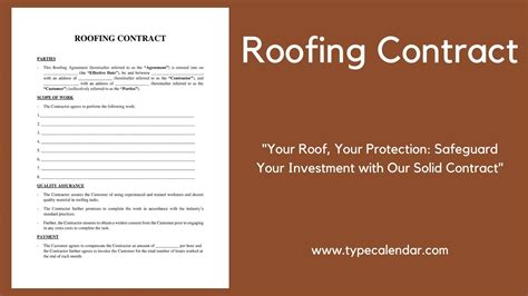 Free Printable Roofing Contract Template Pdf Excel Word Examples