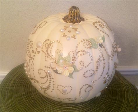 Got A White Plastic Pumpkin From Michaels Applied Rhinestone Design And