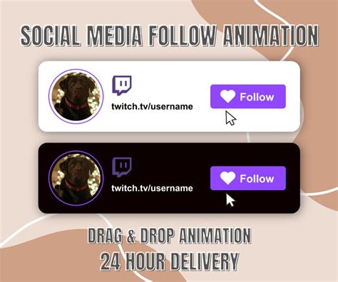 Custom Twitch Follow Overlay Twitch Follow Button Twitch Overlay