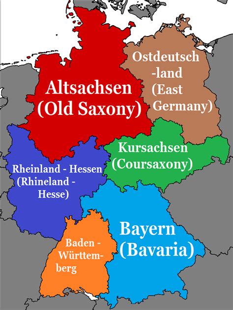 Less States for Germany - 6 States (sorry but couldn't come up with a