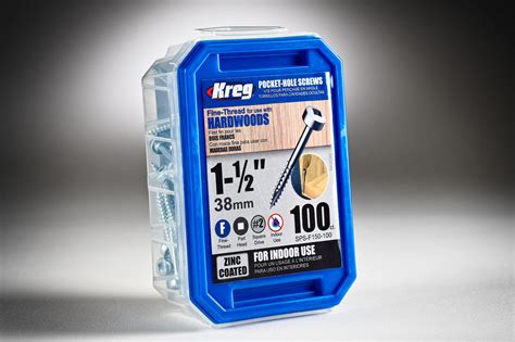 Kreg 6 X 1 12″ Pocket Hole Screws Fine Thread 100 Ct The