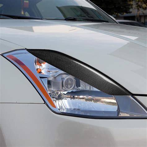 Carbon Fiber Front Car Headlights Decorative Lamp Eyebrow For Nissan