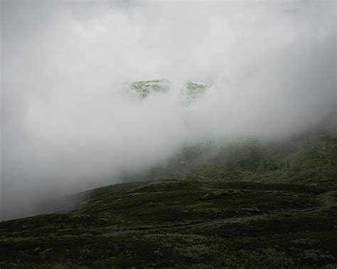 Fogged Mountain During Daytime Hd Wallpaper Peakpx