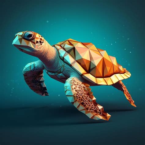 Premium Ai Image Low Poly Sea Animals 3d Character Illustration
