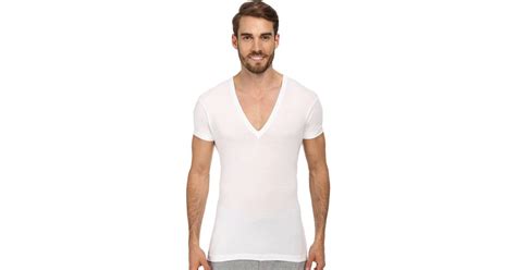 Xist X Ist Pima Slim Fit Deep V Neck T Shirt In White For Men Lyst