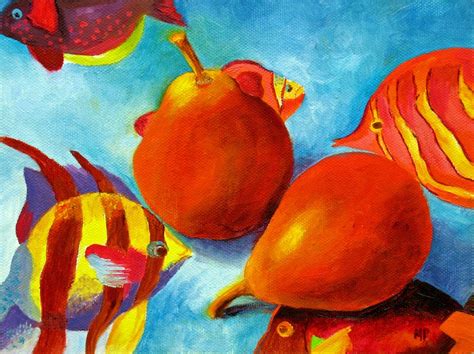 Marina Petro ~ Adventures In Daily Painting Fish And Pear Oil Painting