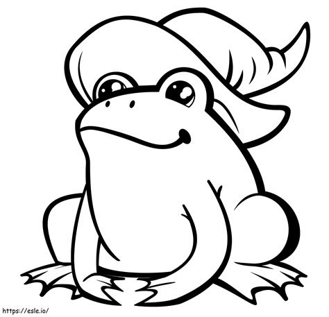 Frog In Witch Hat A Coloring Page