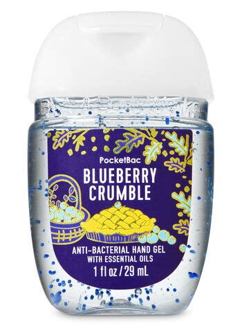 They have a wonderful variety of products including their own signature collection of fragrances, liquid soaps and splashs, shampoos and conditioners, bubble. Blueberry Crumble PocketBac Hand Sanitizer | Bath & Body Works