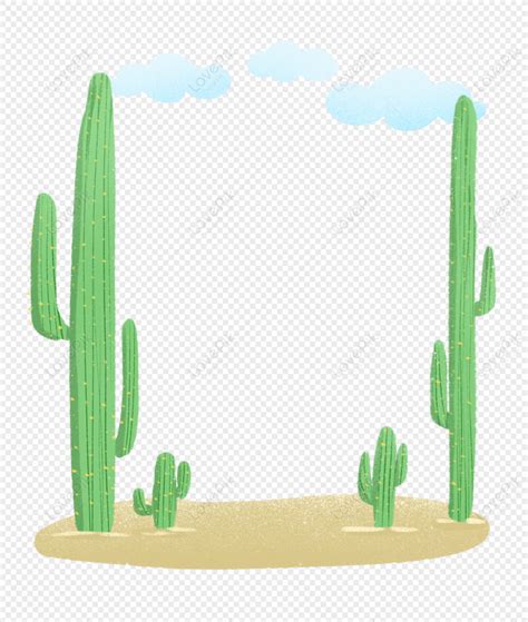 Fresh Summer Cactus Desert Border Png Transparent Background And