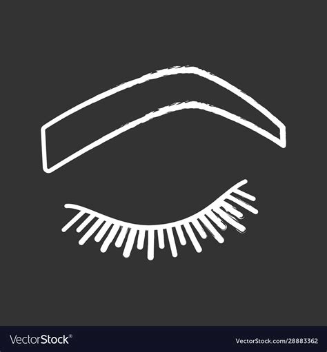 Steep Arched Eyebrow Shape Chalk Icon Royalty Free Vector