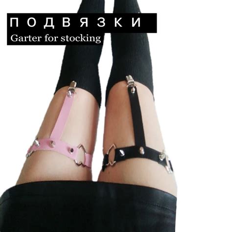 Buy Sexy Harajuku Women Garters Belts Rivet Leather O Ring Design 2015 Metal