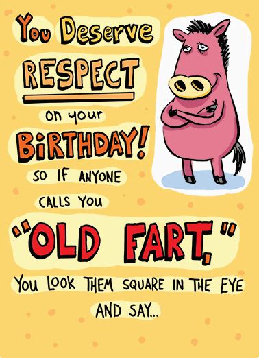 Farting Birthday Card Funny Birthday Ecard Quot Old Fart Quot From
