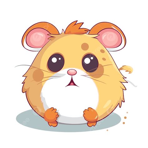 Hamster Clipart Cute Cartoon Hamster With Big Eyes And Big Ears Vector