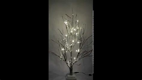 36 Lighted Led Birch Twig Tree Youtube